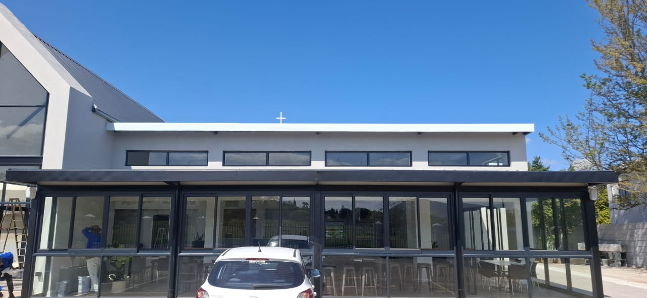 Aluminium sliding windows upstairs at Uban Church, Durbanville.
